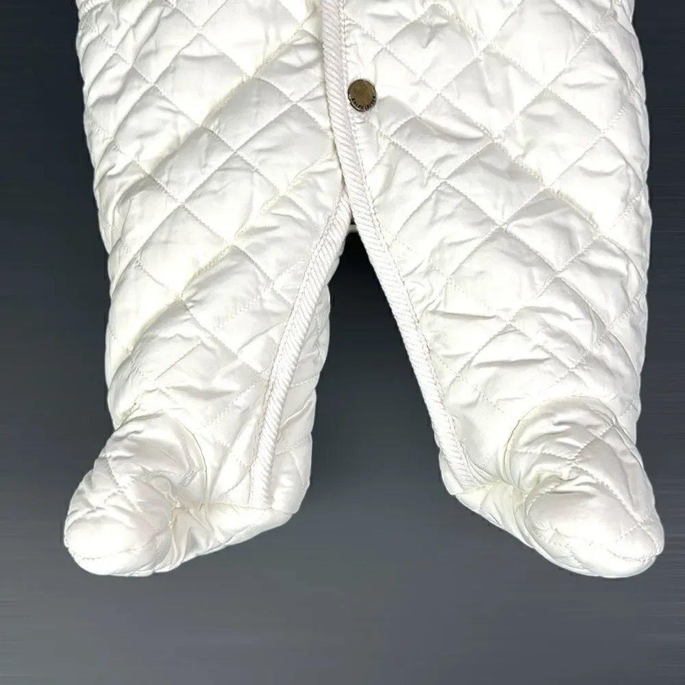 Ralph Lauren Quilted White Baby  Snowsuit Puffer Jumper One-peace Size 6M